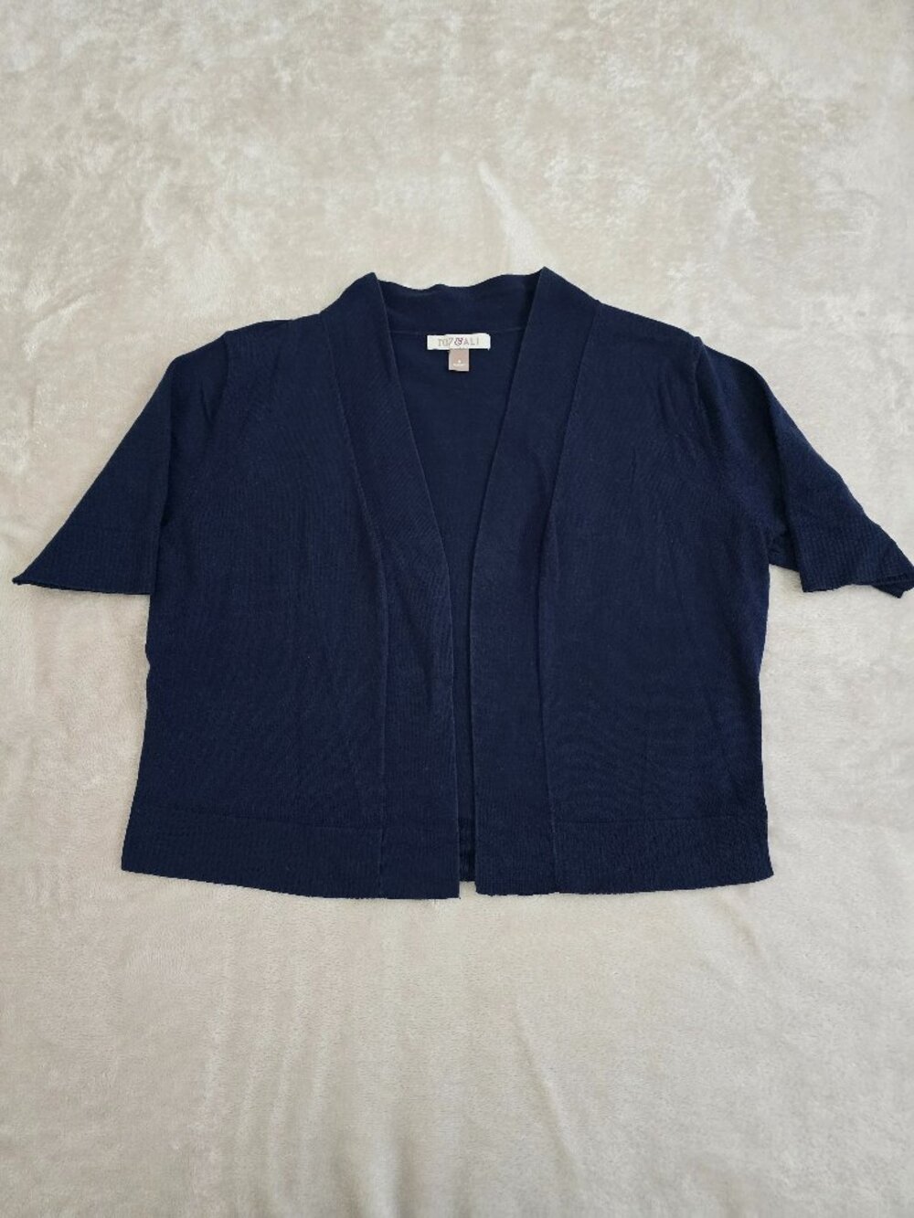ROZ & ALI Womans Navy Short Sweater, Small
